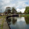 Picture book beauty. Mooring points at Rodley Wharf, Rodley, West Yorkshire