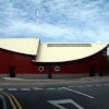 Scout hut, in the old port area built to the shape of a ship. Chester