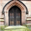 The doors to a church in Coventry.