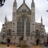 west facade of Winchester Cathedral