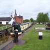 Willoughby entering a lock on the Trent & Mersey canal Cheshire