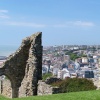 The town of Hastings, East Sussex, seen from the Castle