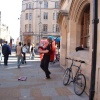 a bagpiper on the streets of Oxford, March 18, 2005