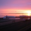 Sunset over Hilbre Island - taken from West Kirby promenade, Wirral, Merseyside