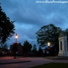 Night shot of Leigh Cenotaph.