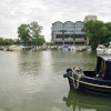 The old and the new. The Lincoln University by the Marina on ancient Brayford Pool.