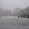 Snowing at Piccadilly Gardens - Manchester (Lancashire)
