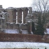 Kenilworth Castle keep, Warwickshire, in the depths of winter.