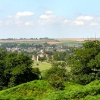 Sherborne New Castle with the town of Sherborne behind.