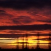 The big skies over Woodhall at sunset.