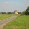 View across the common to the village of Mellis, Suffolk