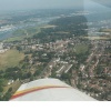 The Strawberry field and Warsash village taken over Hook Point