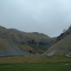 Approaching Gordale Scar, an ancient collapsed cave system near Malham, Yorkshire Dales.