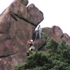 Rock climbers on the Roaches in Staffordshire