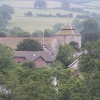 View of the church in Clun from Clun Castle in South Shropshire