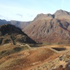 Langdale Pikes from Lingmoor Fell, Lake District.