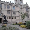The library at Shrewsbury with the statue of Charles Darwin