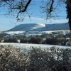 PENDLE IN THE SNOW FROM CLITHEROE.