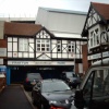 Fratton Park, Portsmouth. The home to Portsmouth Football Club. Main gate from Frogmore Road.