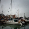 Yachts moored at Old Portsmouth docks.
