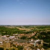 Durham Castle  & countryside from Durham Cathedral tower