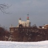 Royal Observatory Greenwich in the snow of 1990