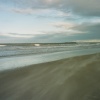 Beach of Bamburgh at Northumberland Coast with view on the Inner Sound island