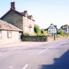 The Blacksmiths forge and in the distance The Moon Inn. Mordiford, Herefordshire.