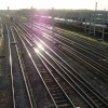 Looking west on the West Coast Mainline railway west of Rugby train station.