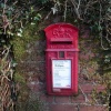 Post box at Lud Gate, on the edge of Dartmoor