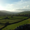 A view down the valley in Wensleydale, the Yorkshire Dales