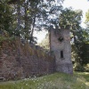 A view of the wall of Stainborough Castle (also referred to as Wentworth Castle), near Barnsley