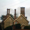 Interesting Building with unique brickwork in chimineys. Near Dorking and Shere, Surrey