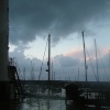 This is a photo of the harbour near the theme park on the seafront in Scarborough, North Yorkshire