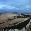 Winters day on roman wall in Northumberland, England