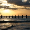 Jan 2005 evening looking S/West to Isle of Wight from Selsey Bill, West Sussex