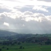 A view from the top of one of the tallest rocks at Brimham Rocks, near Harrogate, Yorkshire.