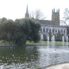 Jephson Gardens (foreground) and All Saints Church (background), Leamington Spa, Warwickshire