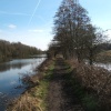 Walking along the pathway of The Weaver Navigation, near Moulton, Cheshire