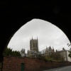 Lincoln Cathedral from the arch at Pottergate.