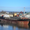 Bulk ore carrier 'Antic' on the river Arun, Littlehampton.