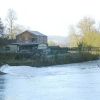 A weir on the River Derwent at Milford, Derbyshire