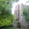 Remains of the abbey in Cerne Abbas, Dorset. The Abbot's porch