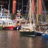 Boats moored, Albert Dock, Liverpool Merseyside