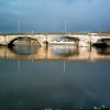 The river Ribble and the London road bridge. Preston, Lancashire. UK.