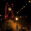 The town clock at Christmas, Kington, Herefordshire