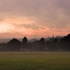 The Recreation Ground and Cricket Club in the evening, Kington, Herefordshire.