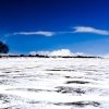 A snow-covered golf course, Bradnor Hill, Kington, Herefordshire.