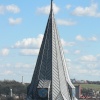 Rochester Cathedral Spire from the castle. Rochester, Kent