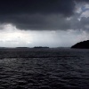 A stormy afternoon approaching Brownsea Island, Dorset